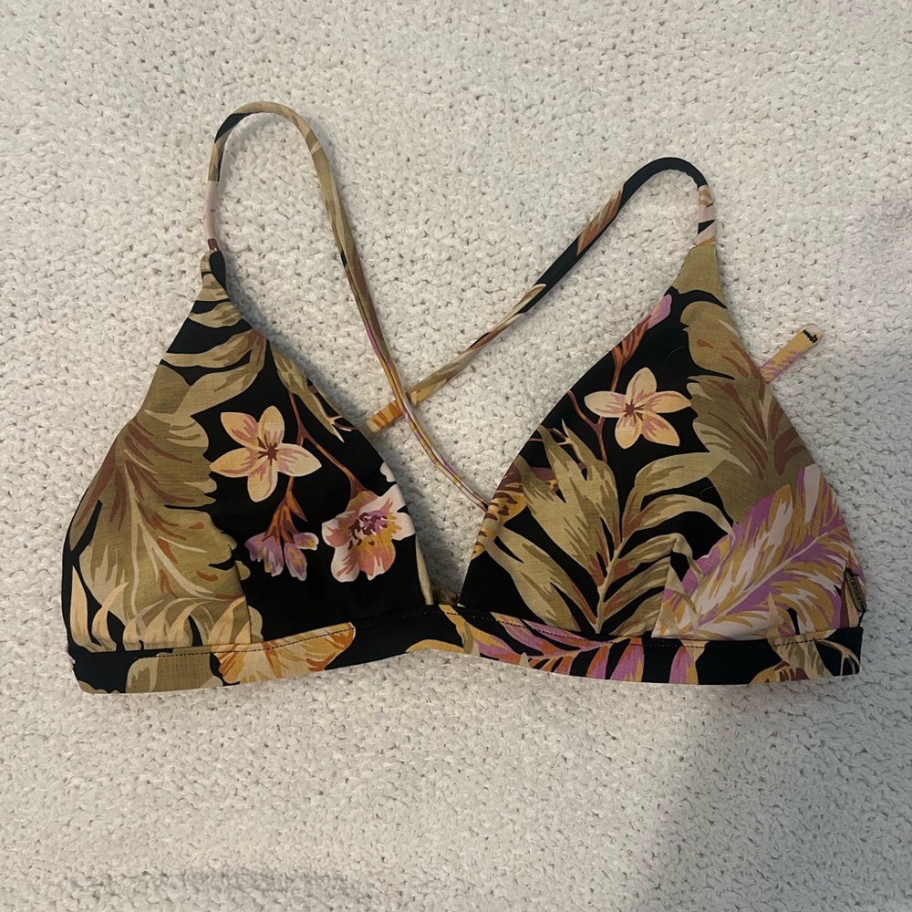 Rip curl black floral bikini top